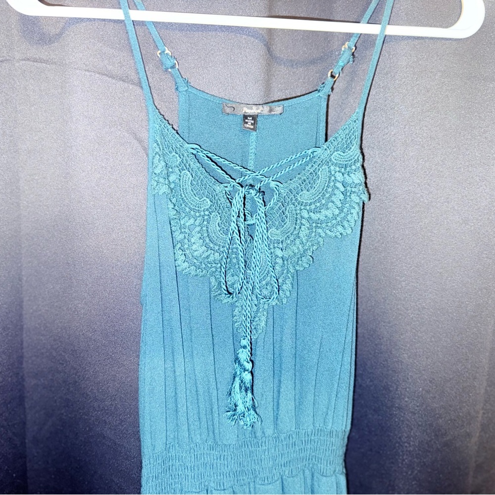 Papaya Teal Lace Detail Dress